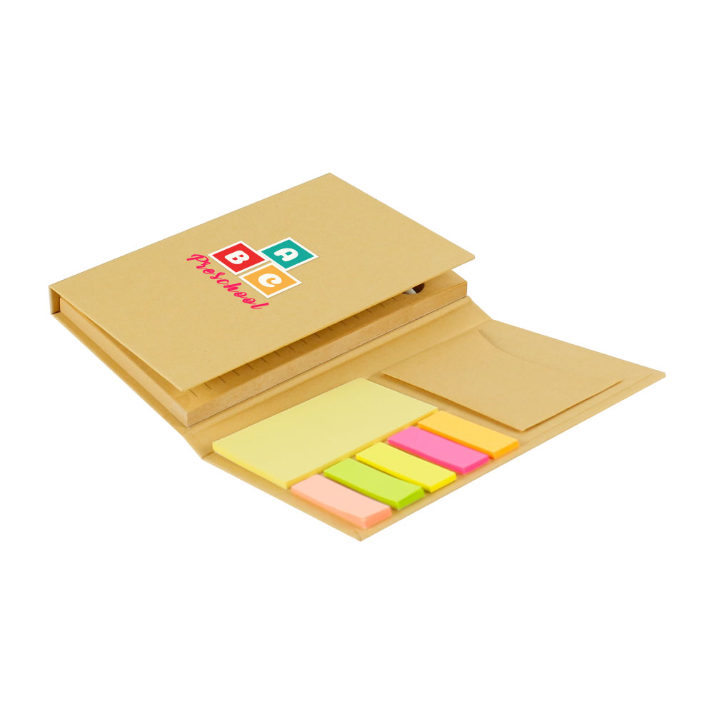 Tri-Fold Notepad with Sticky Notes, Pen, Card Slot and Ruler - Image 2