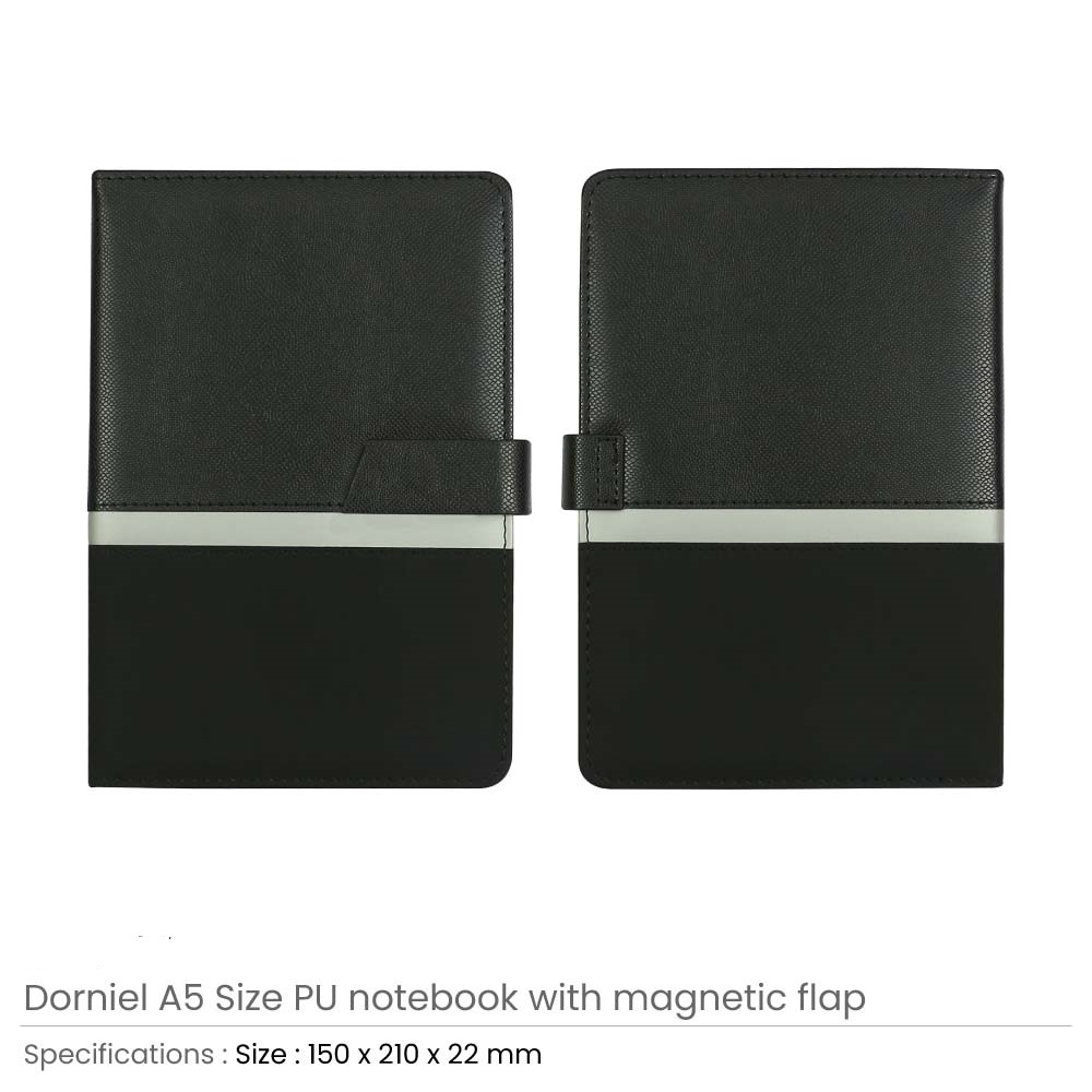 Dorniel A5 Size PU Notebooks with Magnetic Flap - Image 3