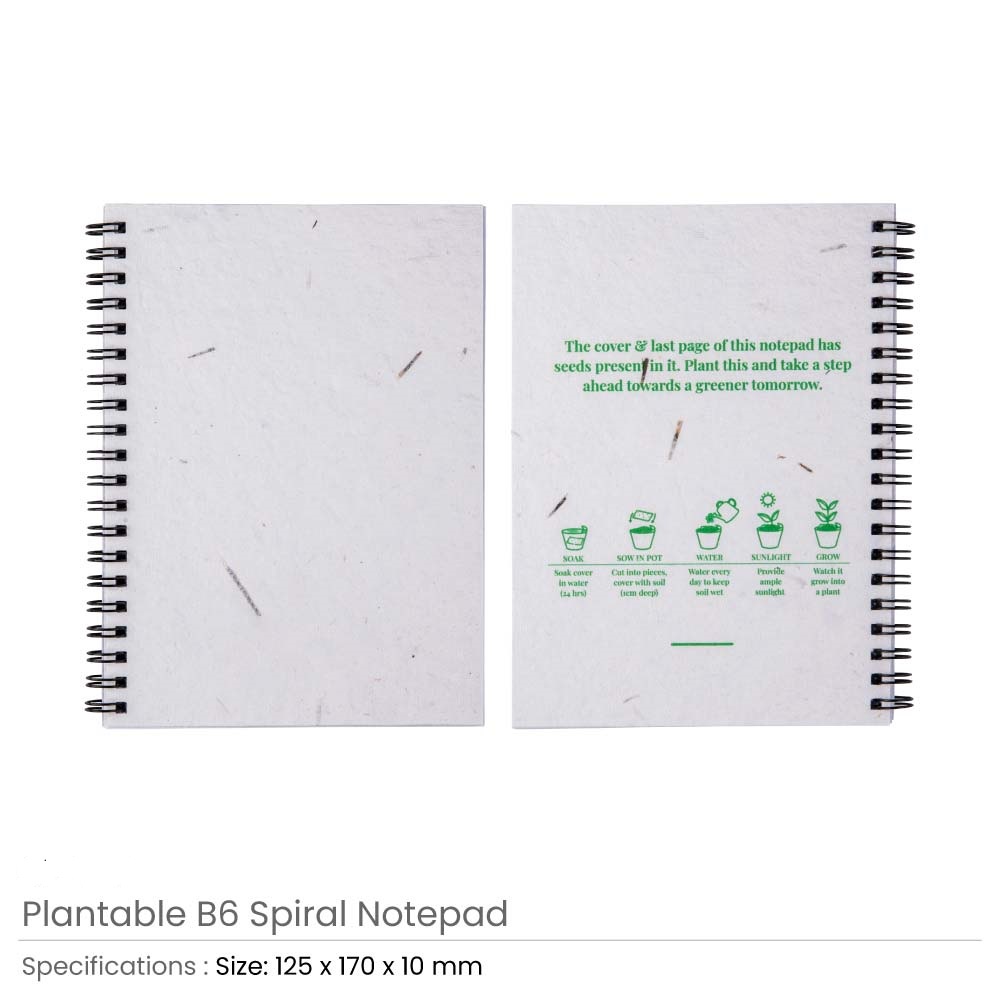 Plantable Notepads B6 with Seed Covers & Spiral Binding - Image 4