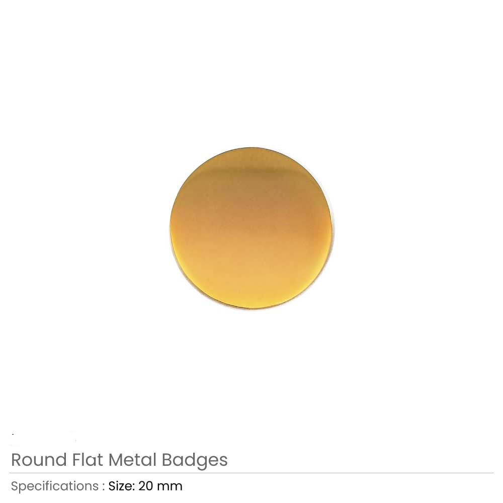 Round Flat Metal Badges 20mm, Gold and Silver Colors - Image 3