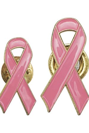 Breast Cancer Awareness Badges with Pin / Gold Magnet