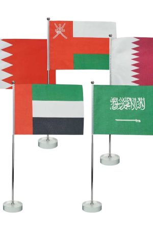 Flag with Metal Pole & Clear Glass Round Base