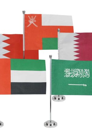 Flag with Metal Pole & Silver Plated Plastic Base