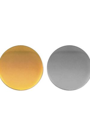 Round Flat Metal Badges 20mm, Gold and Silver Colors