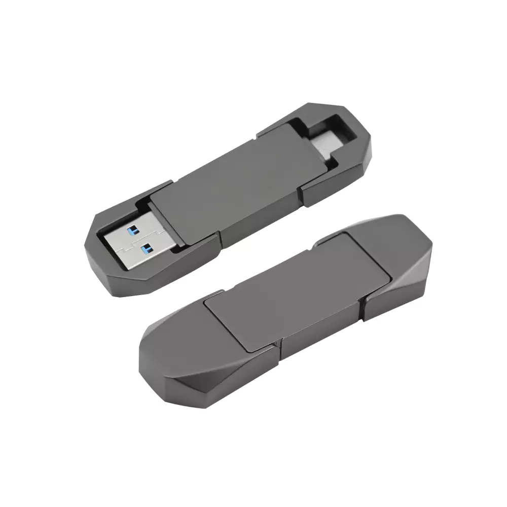 OTG USB Flip in Gun Metal 32GB V. 3.0 Type C Flip Magnetic Cap - Image 2