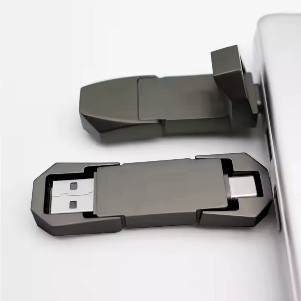 OTG USB Flip in Gun Metal 32GB V. 3.0 Type C Flip Magnetic Cap - Image 6