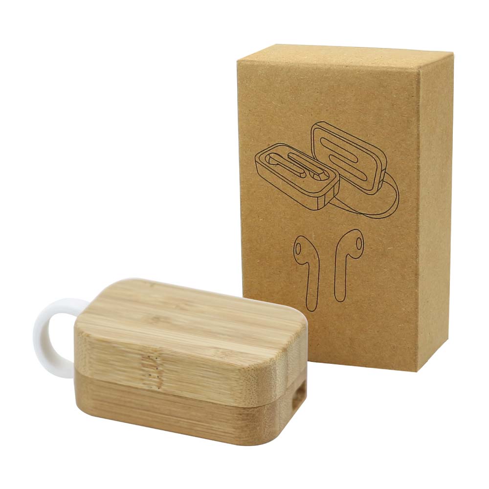 BT Earbuds with Bamboo Case & High Audio Quality - Image 4