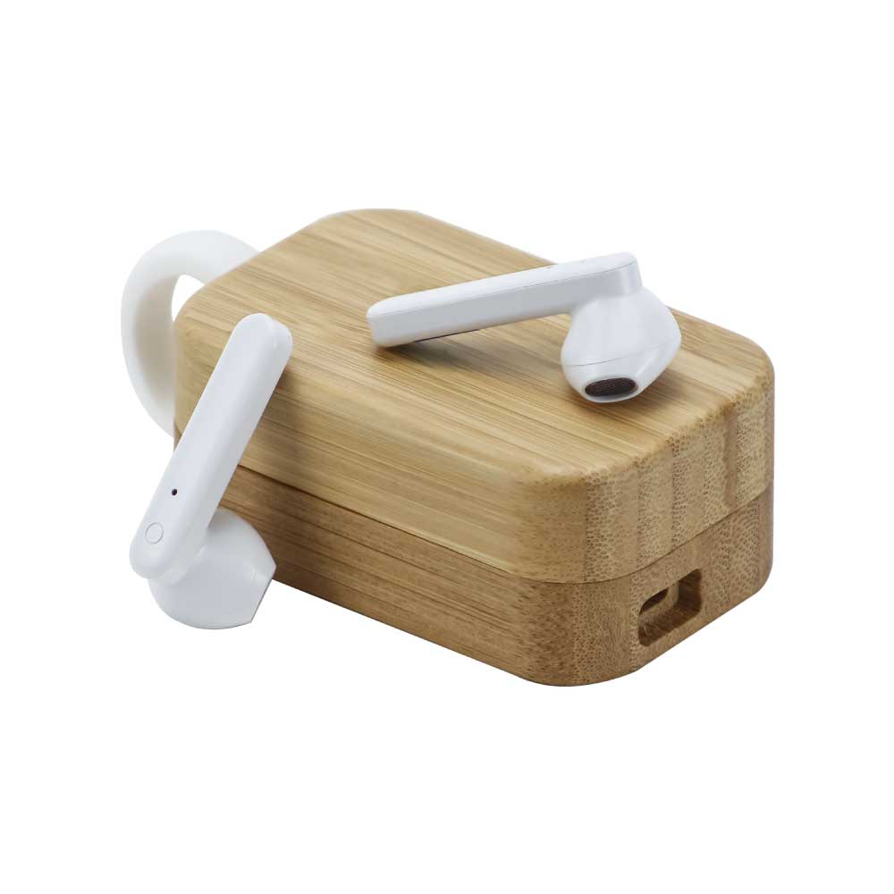BT Earbuds with Bamboo Case & High Audio Quality - Image 3