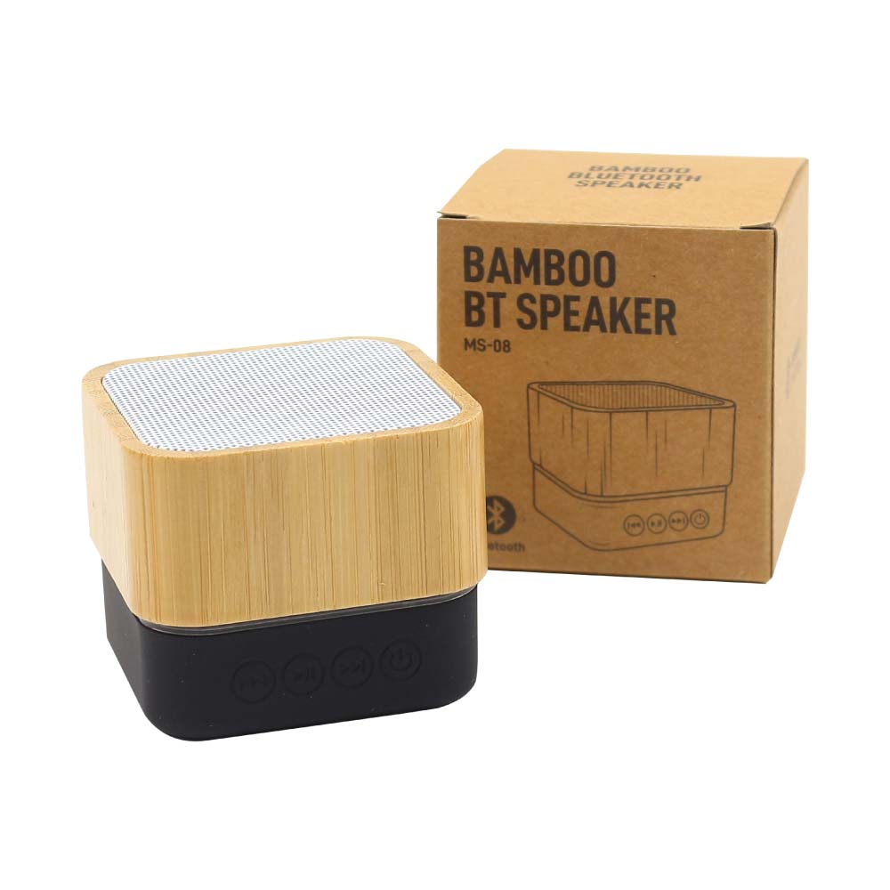Cube Bamboo Bluetooth Speaker - Image 4