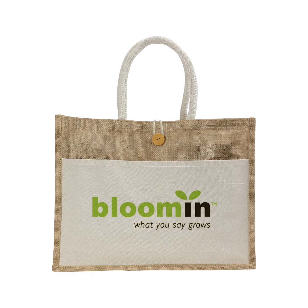 Jute Bags with Cotton Pocket and Handle - Image 2