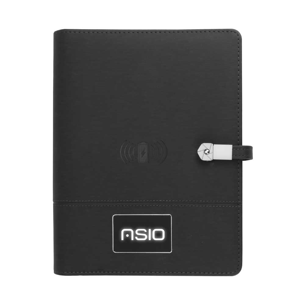 Wireless Powerbank Portfolio with USB & Light up Logo - Image 2