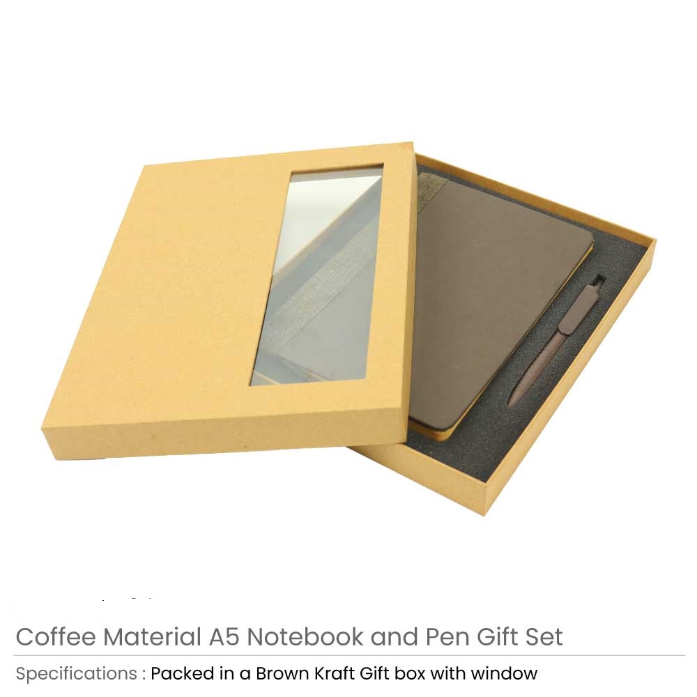 Coffee Journal Set with A5 Size Notebook and Pen - Image 5