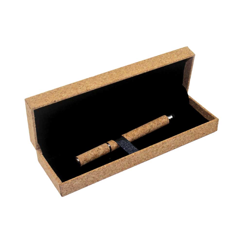 Cork Pen Box with Velvet Interior - Image 3