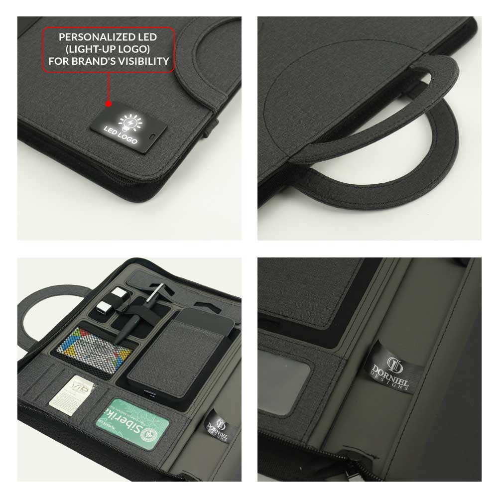Dorniel Portfolio A4, Wireless Powerbank 8000mAh & LED Logo - Image 2