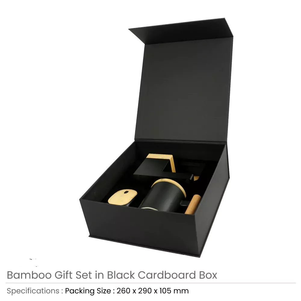 Bamboo Gift Sets in Black Cardboard Box 360-GS-025-P - Image 3