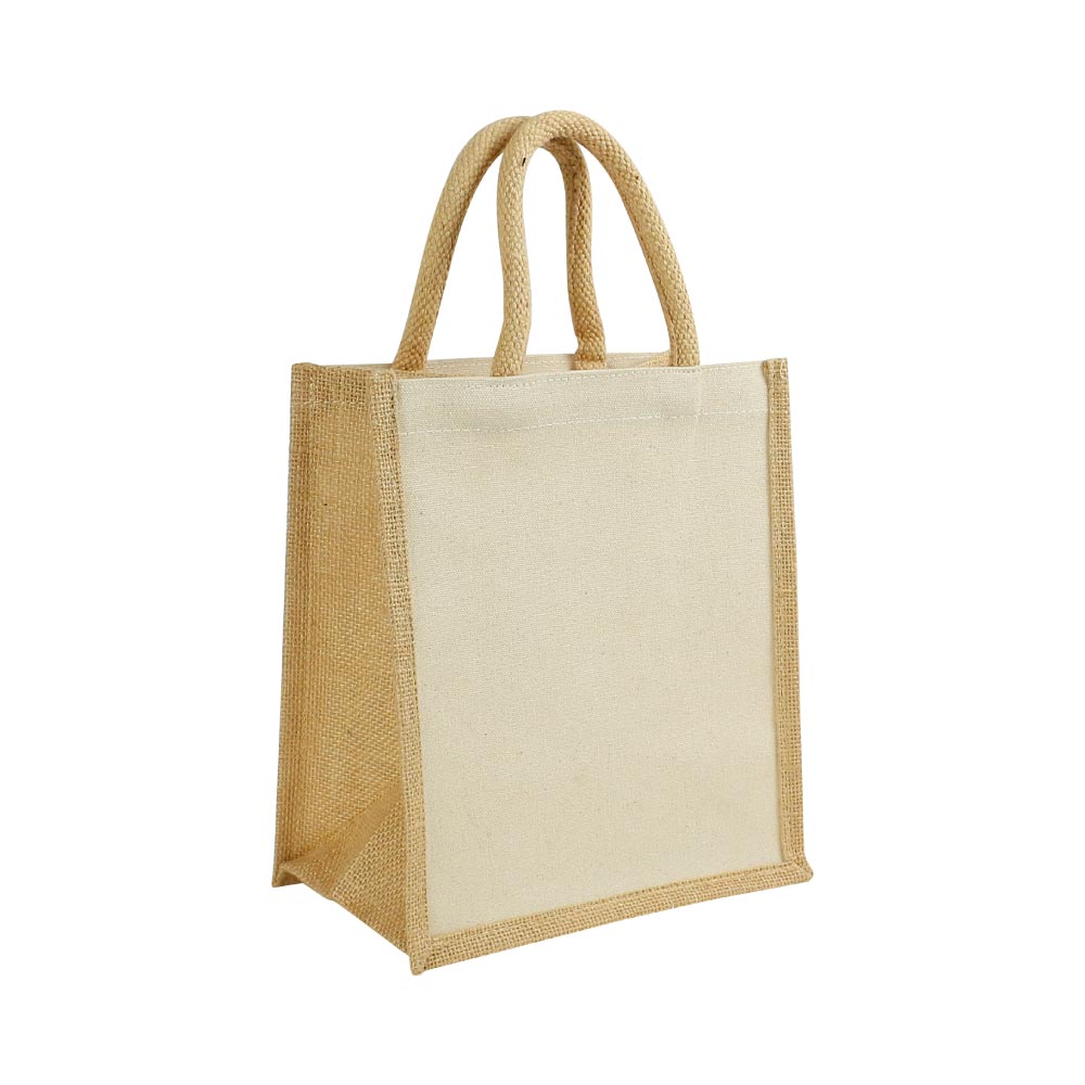 Laminated Cotton Bags with Natural Jute Gusset 10 Oz - Image 5