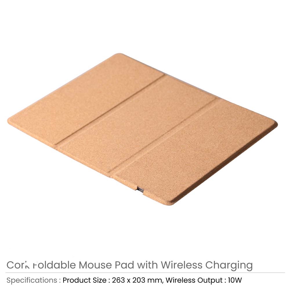 Cork Foldable Mousepads with 10W Wireless Charging - Image 3