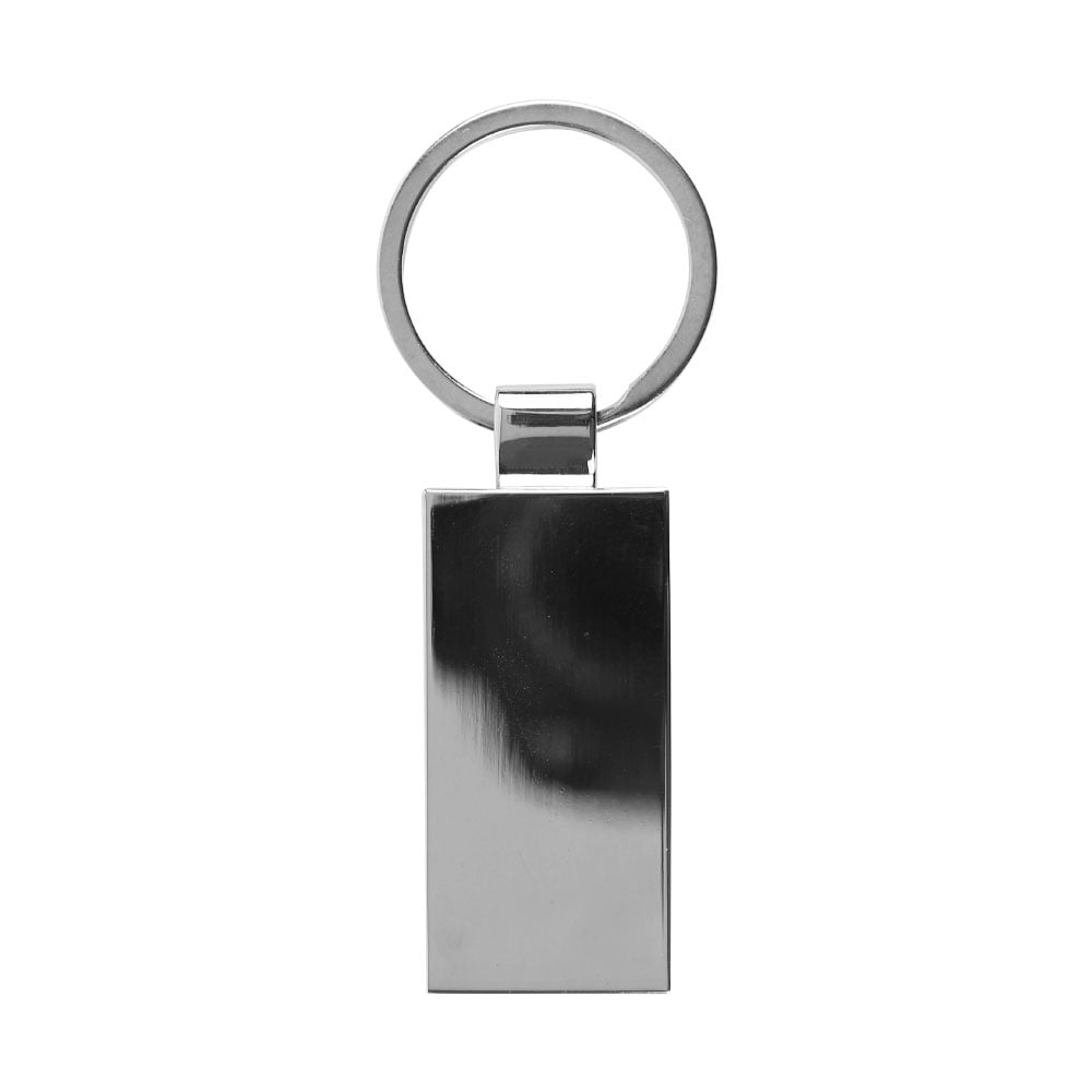 Rectangular Bamboo and Metal Keychains Size 32mm - Image 4
