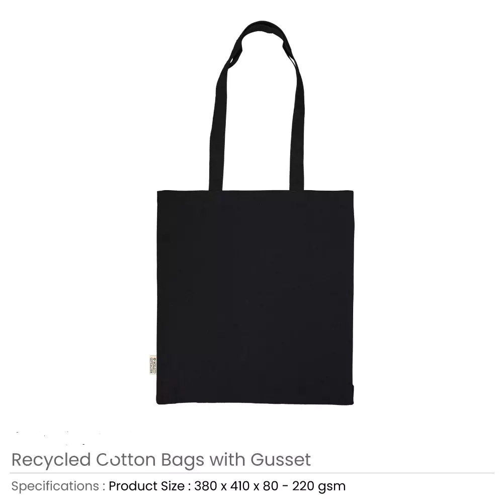Recycled Cotton Tote Bags with Gusset 8 Oz - Image 4