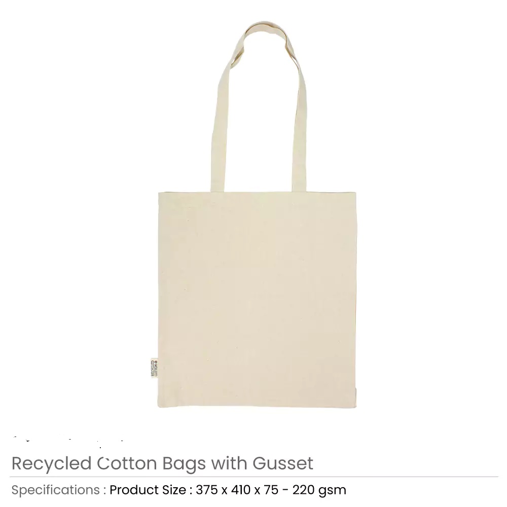 Recycled Cotton Tote Bags with Gusset 8 Oz - Image 5