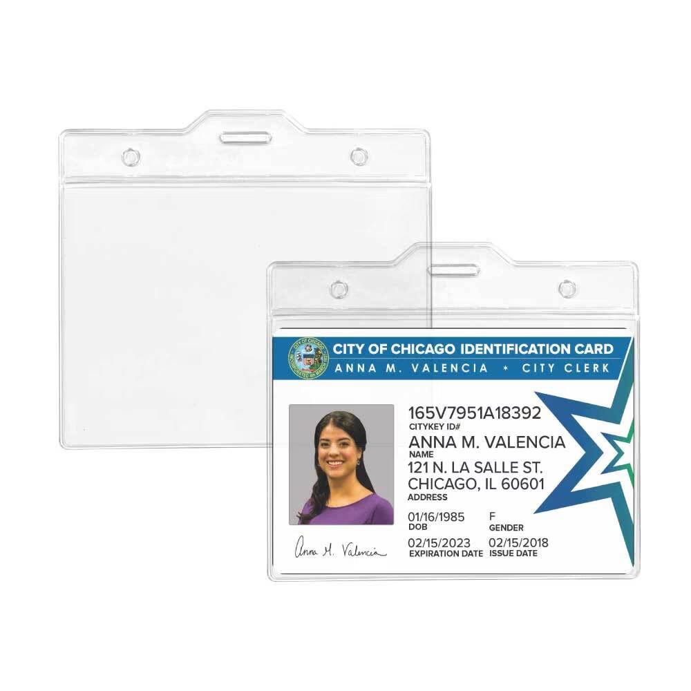 Clear Plastic ID Card Holder - Image 2