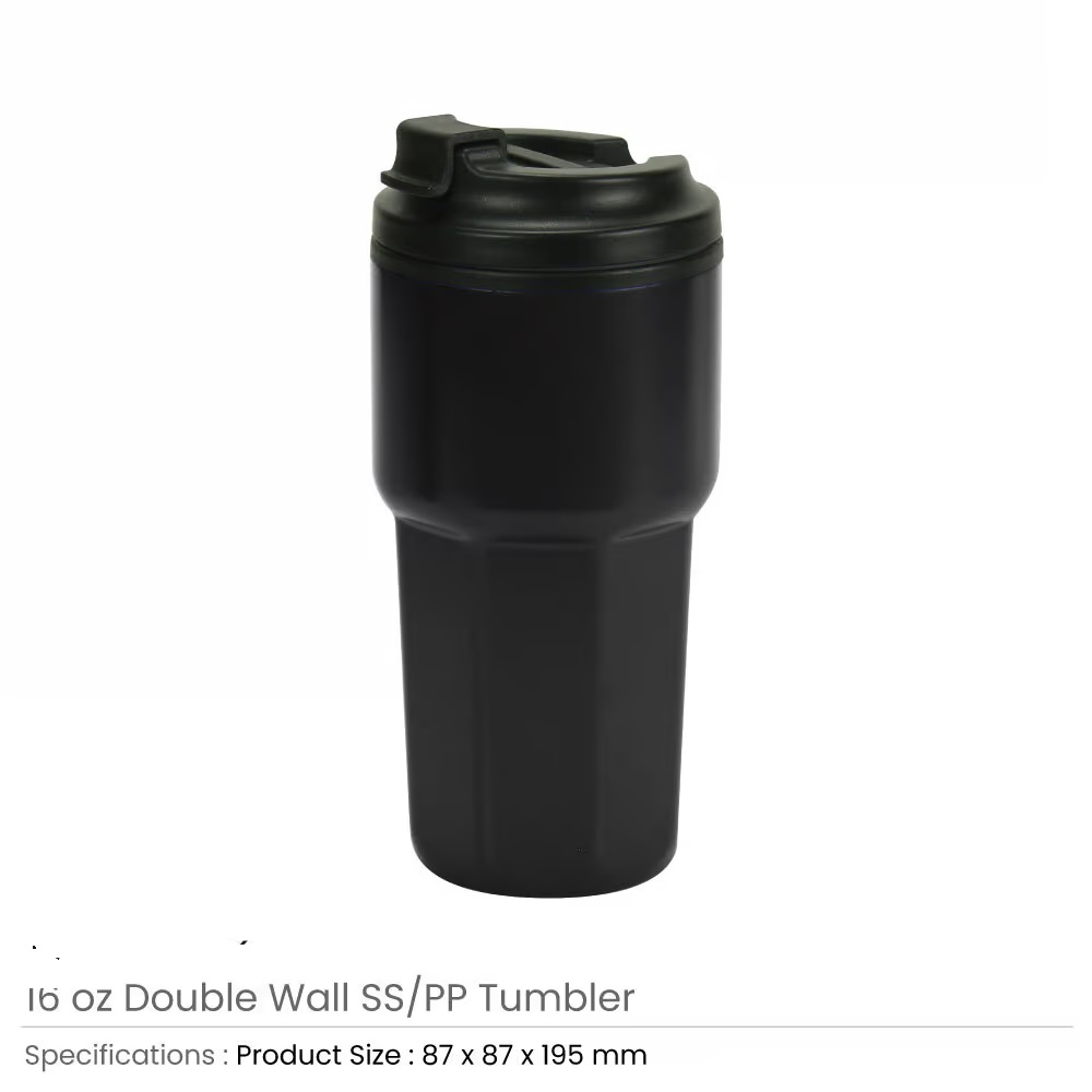Double Wall Tumblers Flip-top PP Lid in 473ml - Image 4