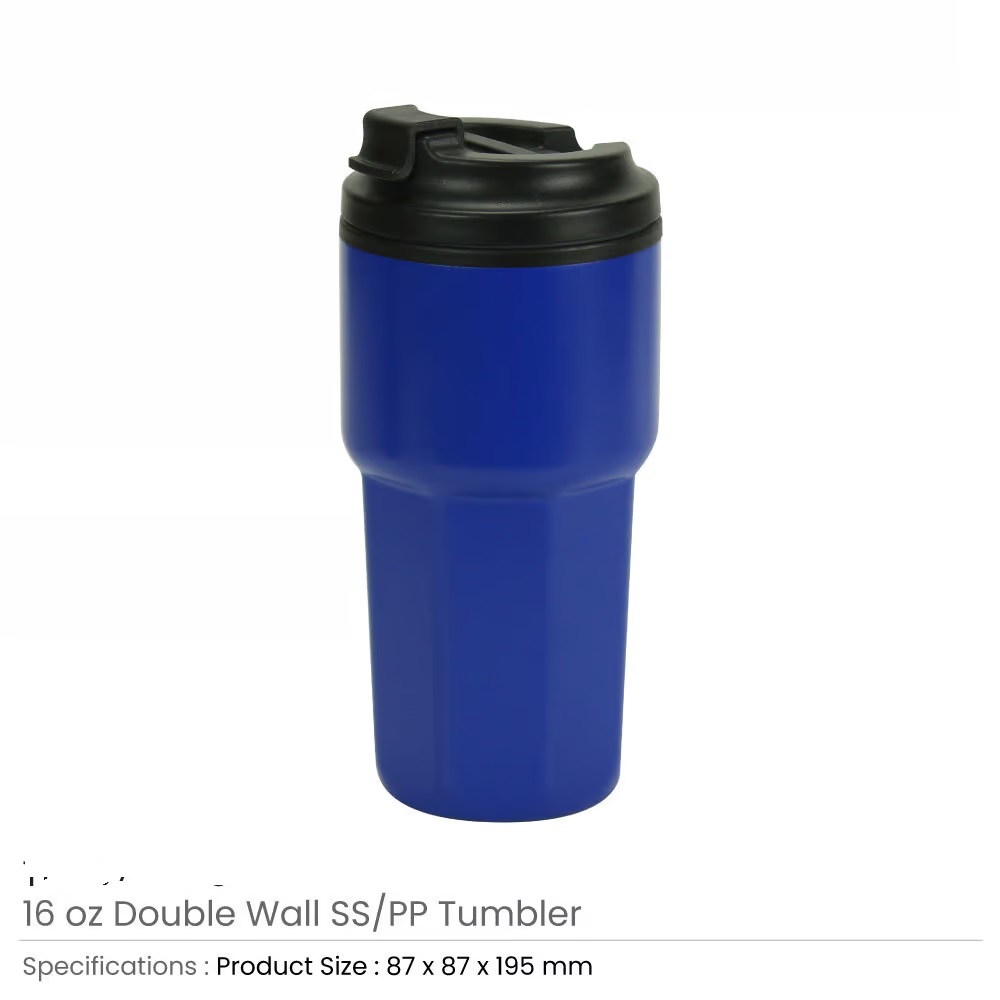 Double Wall Tumblers Flip-top PP Lid in 473ml - Image 2