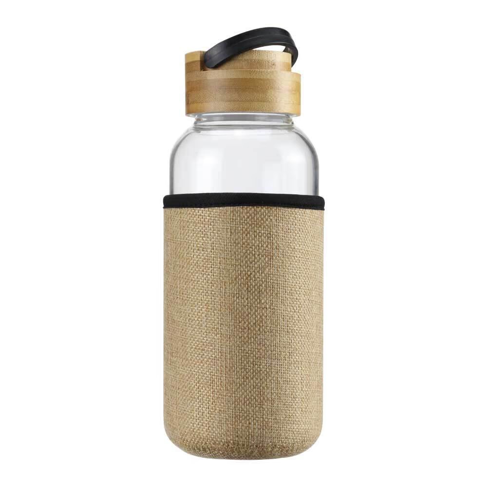 Glass Bottles with Bamboo Lid and Eco Sleeve, 1 liter - Image 5