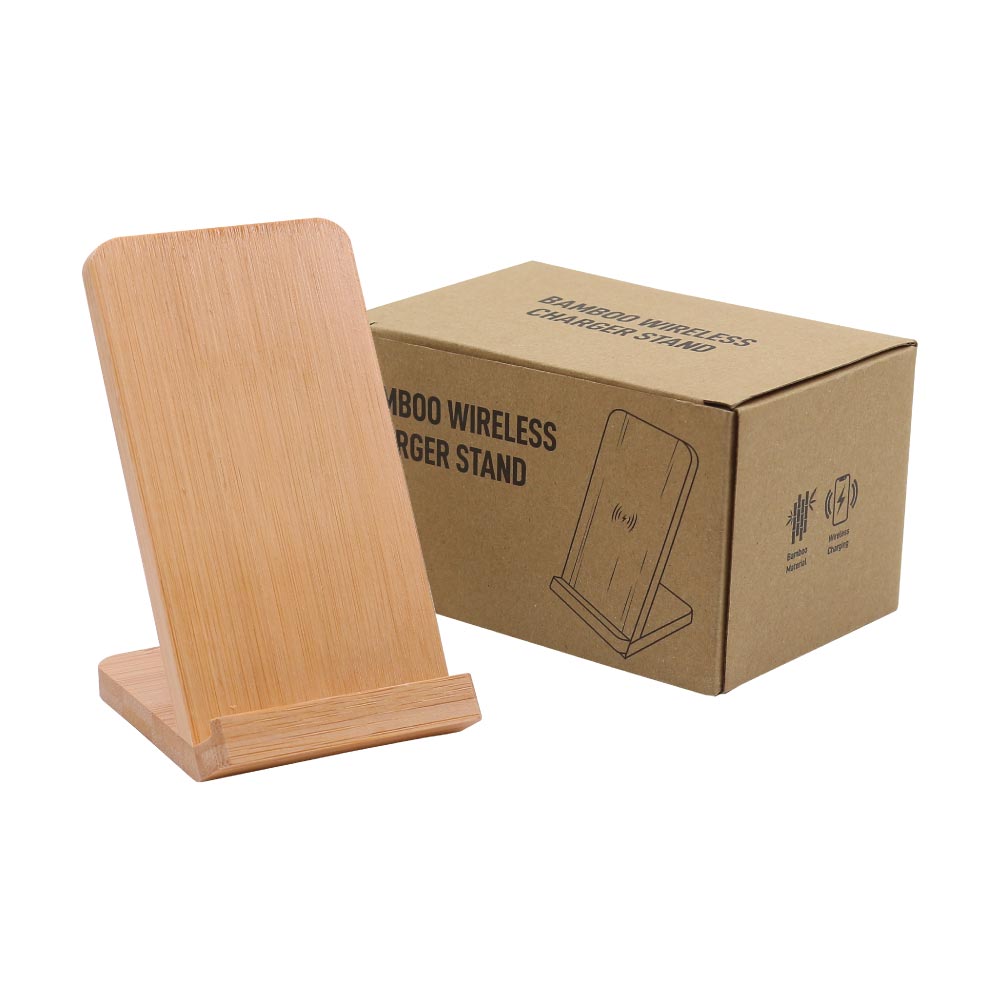 Eco-Friendly Bamboo 10W Wireless Charger Stand - Image 5