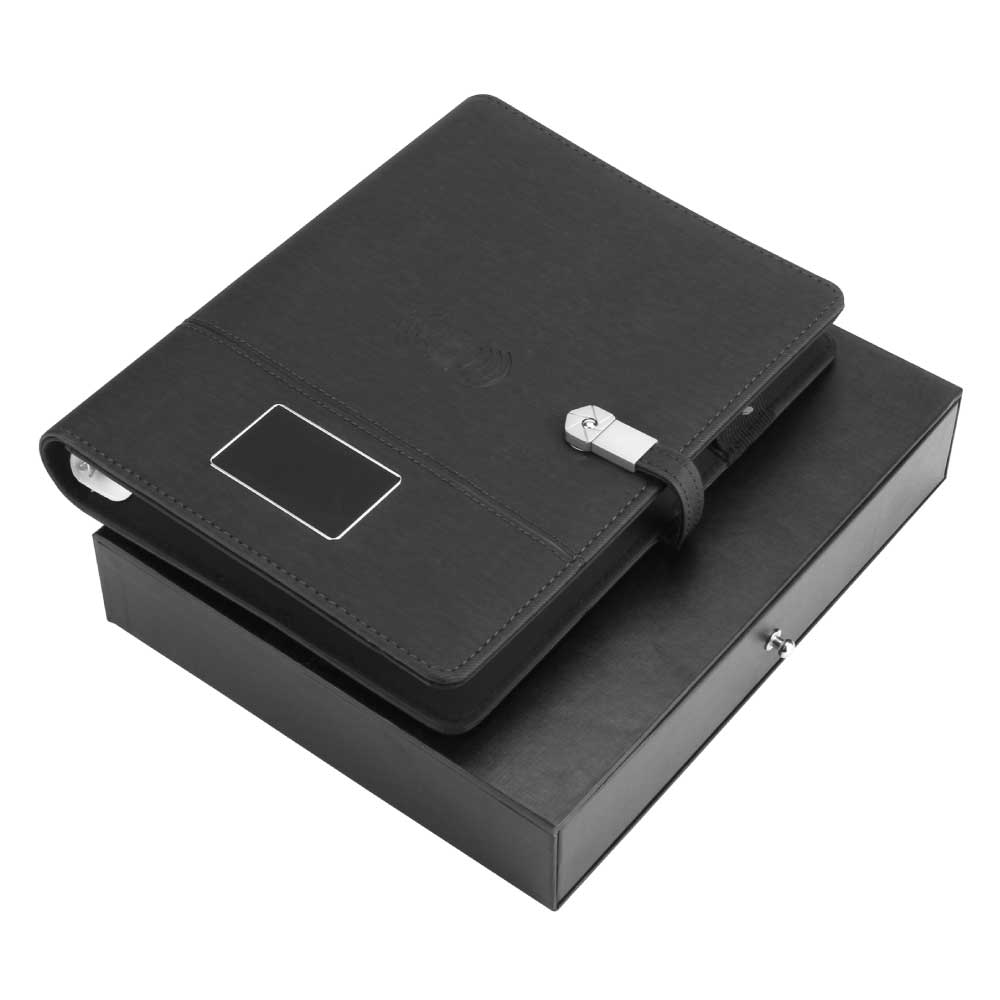 Wireless Powerbank Portfolio with USB & Light up Logo - Image 3
