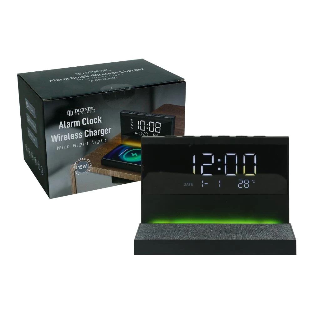 Dorniel Alarm Clock, 15W Wireless Charger & Night Light - Image 7