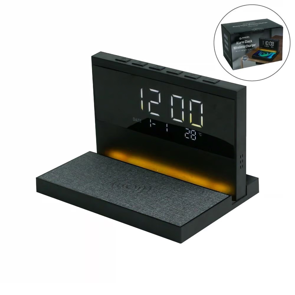 Dorniel Alarm Clock, 15W Wireless Charger & Night Light