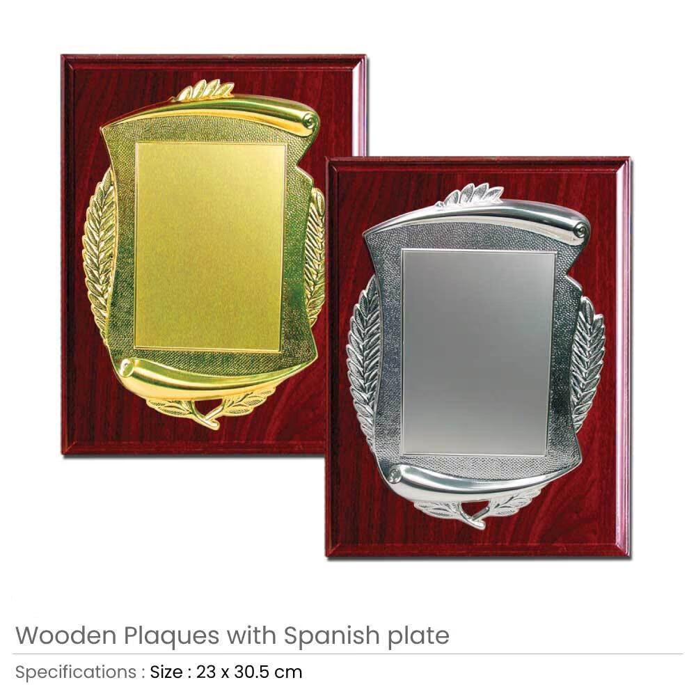 Wooden Plaques with Spanish Plate