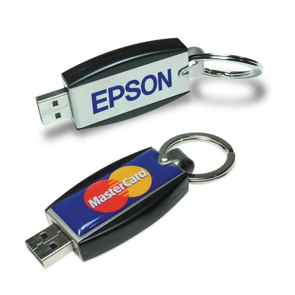Slide Button USB with Key Holder - Image 2