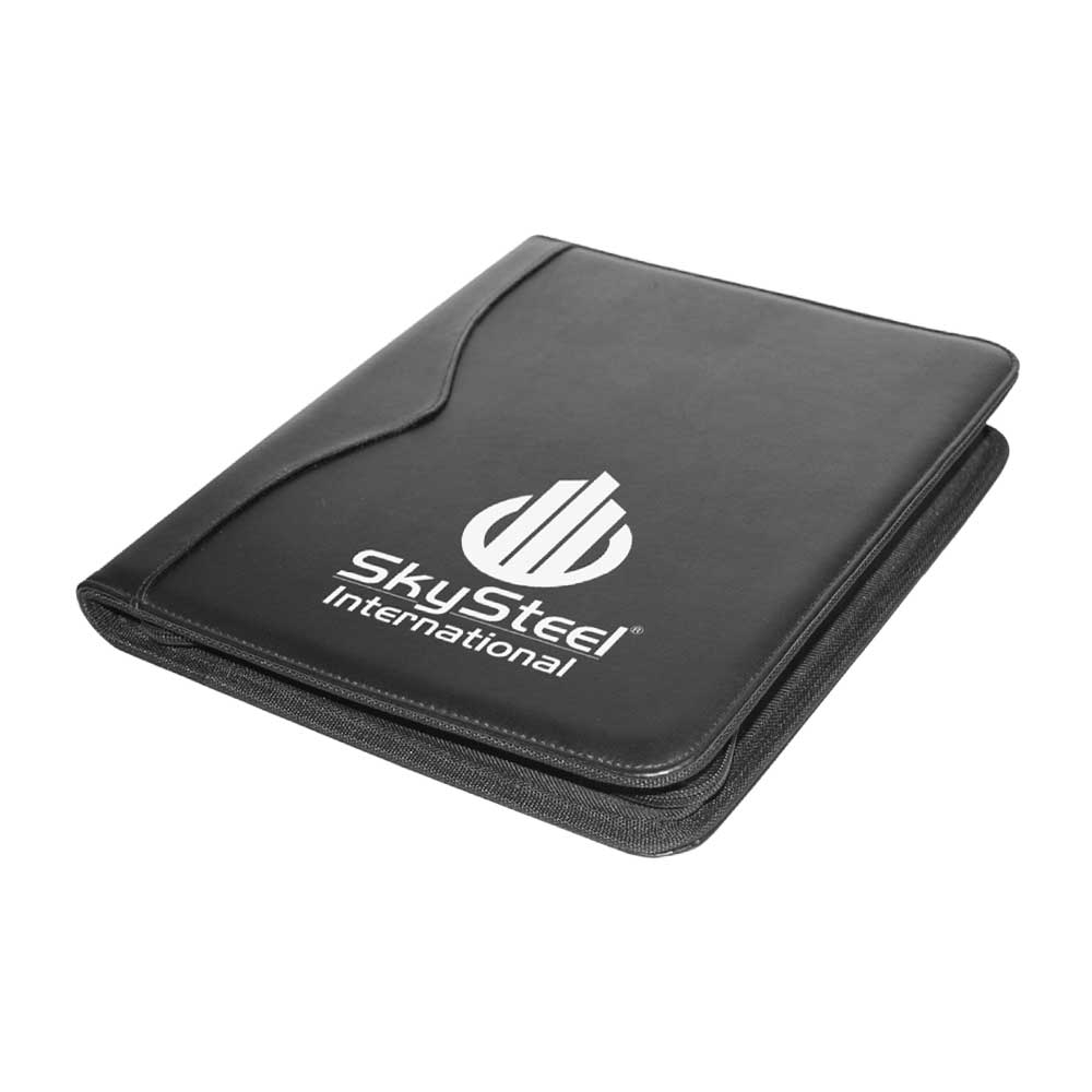 Leather Portfolio with Zipper and Calculator - Image 2