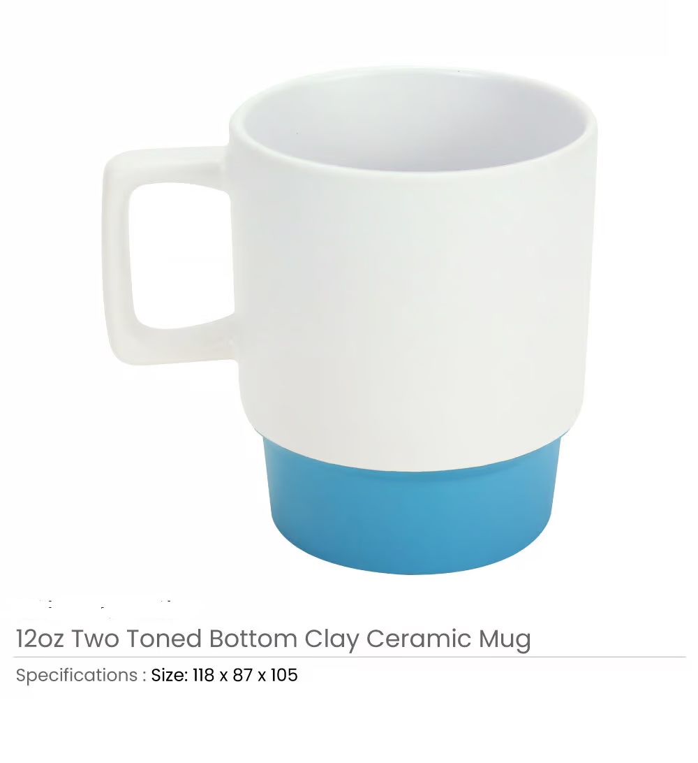 Ceramic Mugs with Bottom Clay in 12 Oz, Matte Finish - Image 4