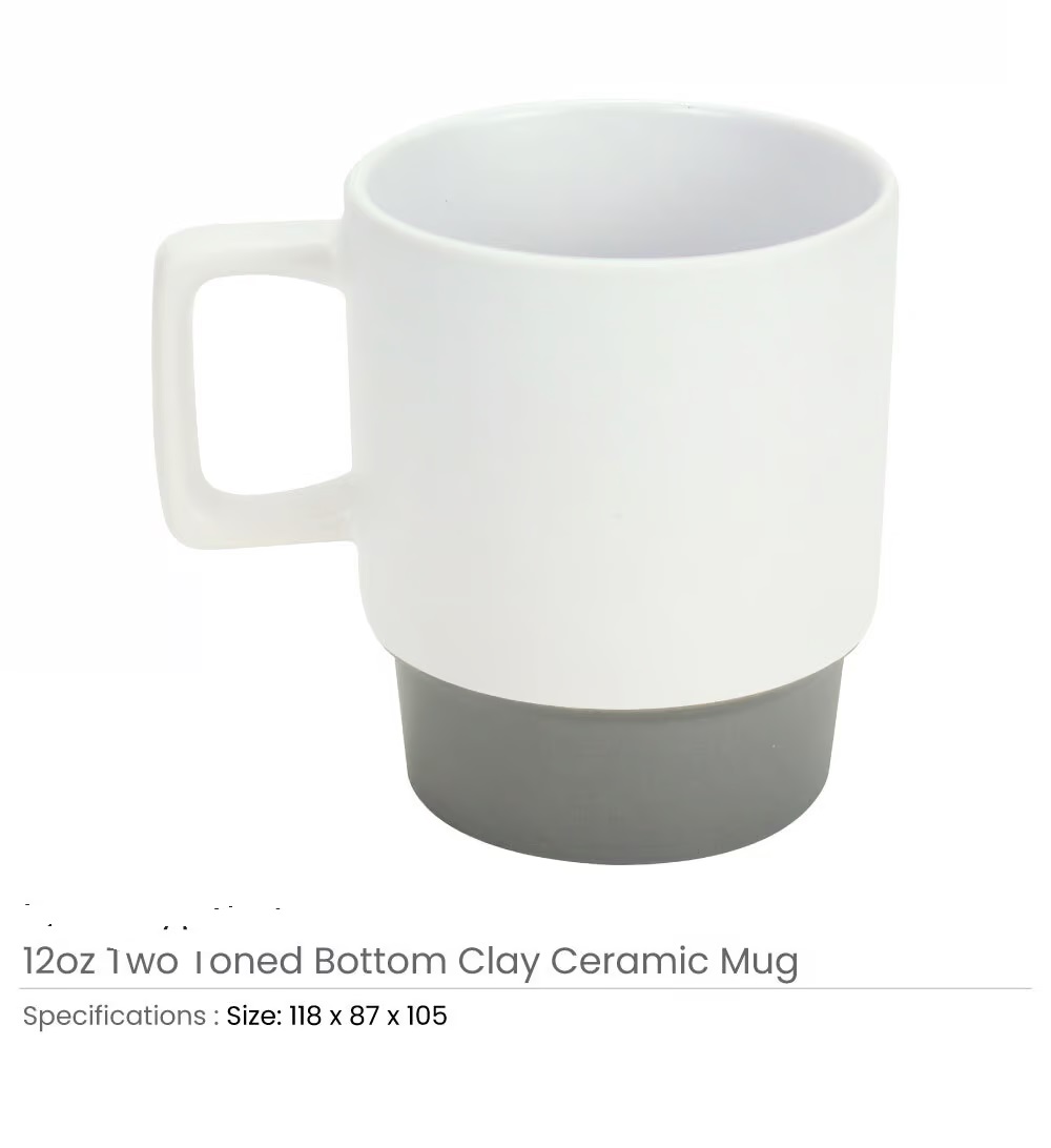 Ceramic Mugs with Bottom Clay in 12 Oz, Matte Finish - Image 3
