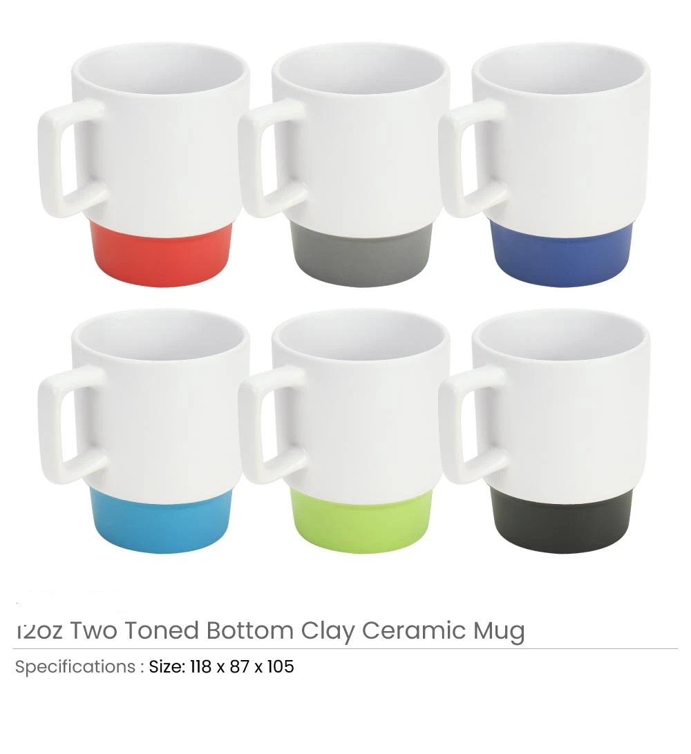 Ceramic Mugs with Bottom Clay in 12 Oz, Matte Finish