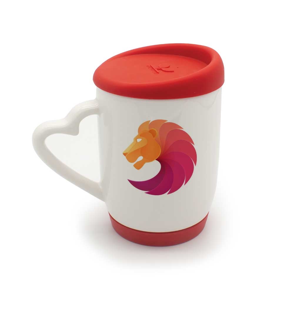 White Ceramic Mugs with Silicone Cap and Base - Image 3