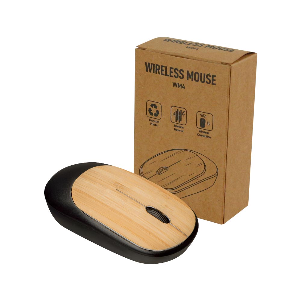 Bamboo Wireless Mouse in Black Color - Image 4