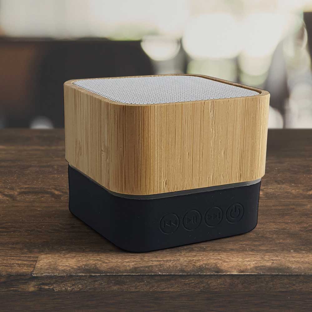 Cube Bamboo Bluetooth Speaker - Image 3