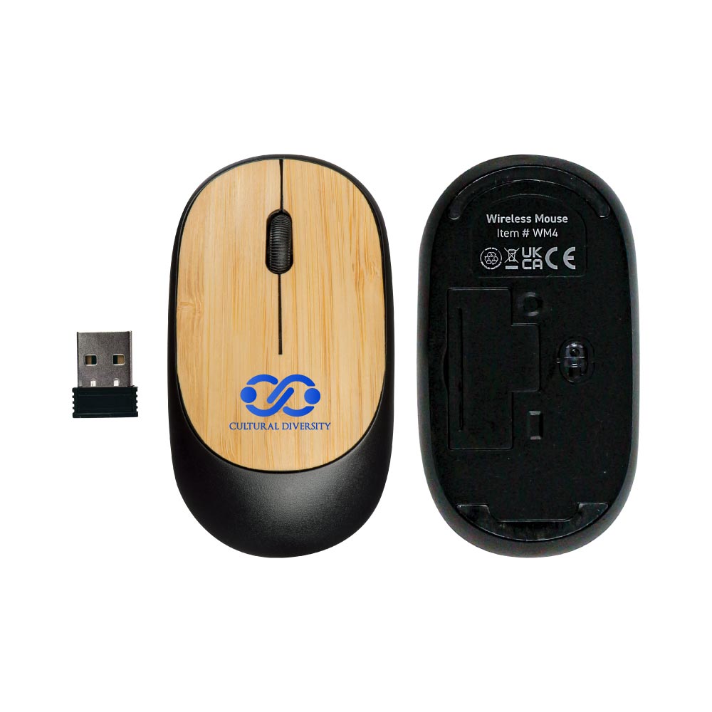 Bamboo Wireless Mouse in Black Color - Image 2