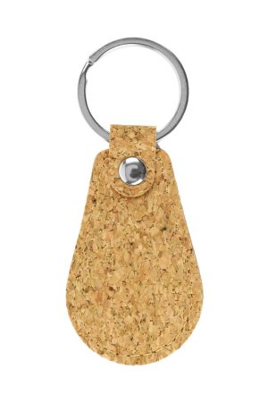 Cork PU Keychains with 32mm Metal Flat Key Ring