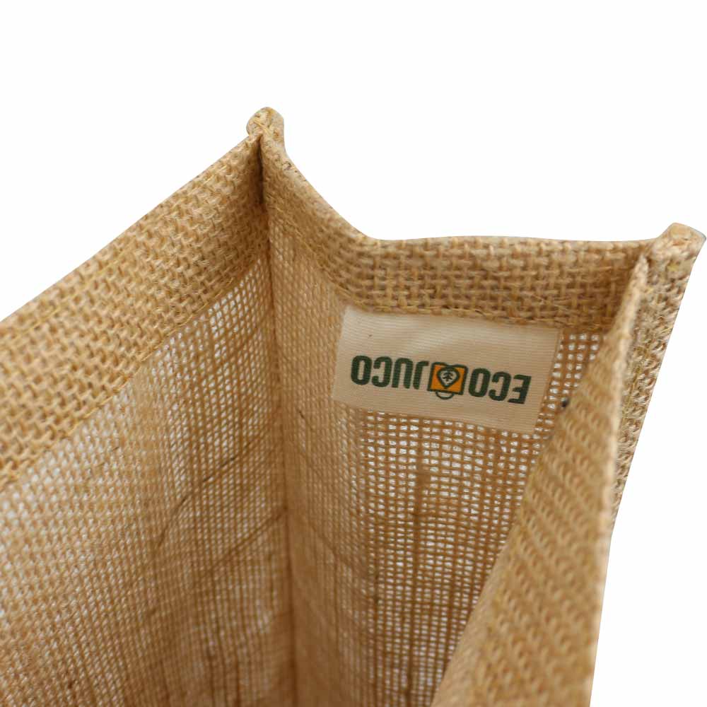 Jute Bag with Black Cotton Pocket and Handle - Image 3