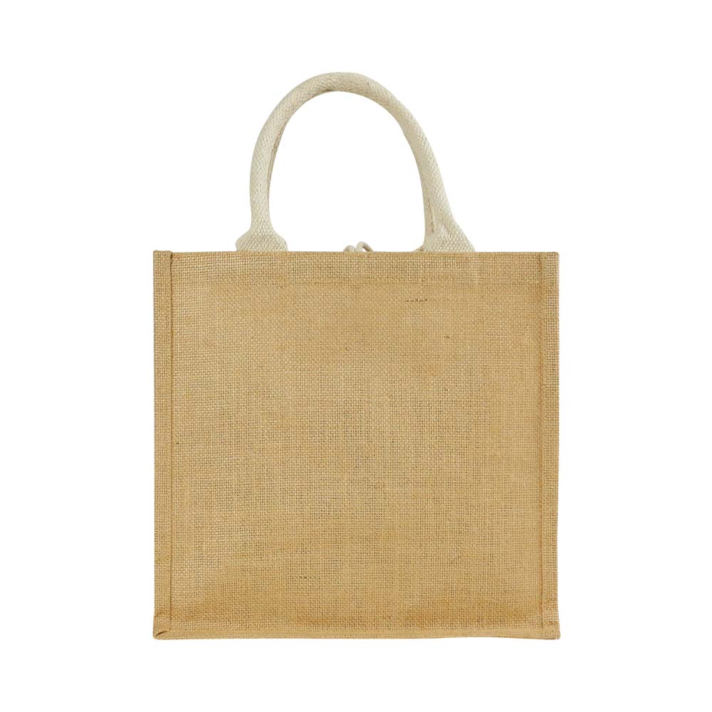 Eco-Friendly Jute Bags with Front Cotton Pocket & Button Closure - Image 3