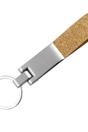 Metal Keychain with Cork Strap