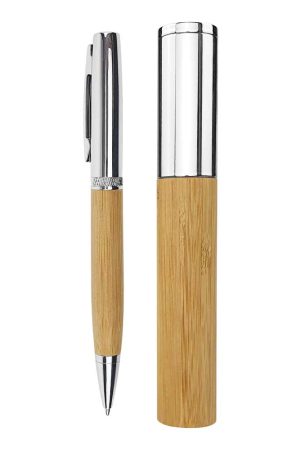 Metal and Bamboo Pens with Tube Box