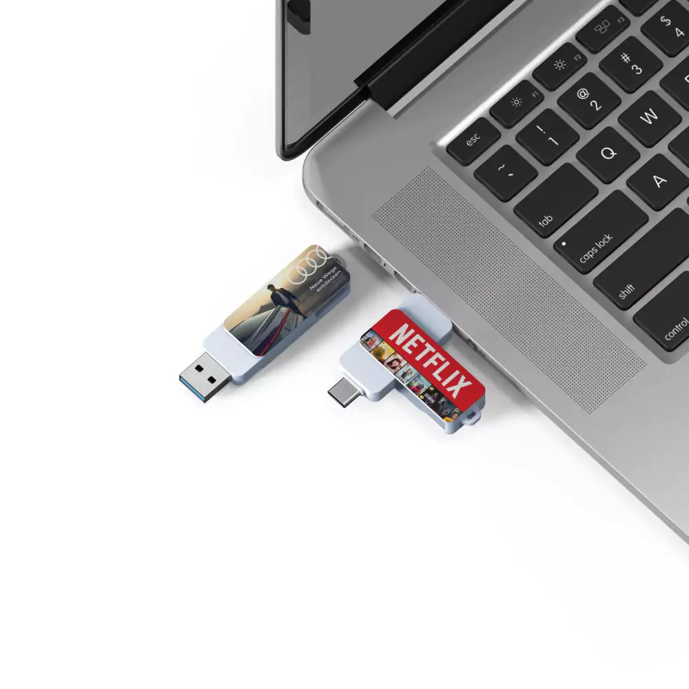 OTG White Swivel USB Flash Drives 64GB V. 3.0 Type C - Image 4