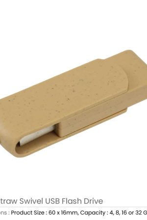 Wheat Straw Swivel USB Flash Drives, 4GB to 32GB