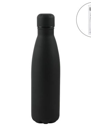 Premium Soft Touch Black Cola Bottles in Stainless Steel, 500ml